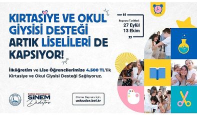 Üsküdar Belediyesi’nin ilköğretim ve lise öğrencilerine kırtasiye ve okul giysisi desteği sürüyor.